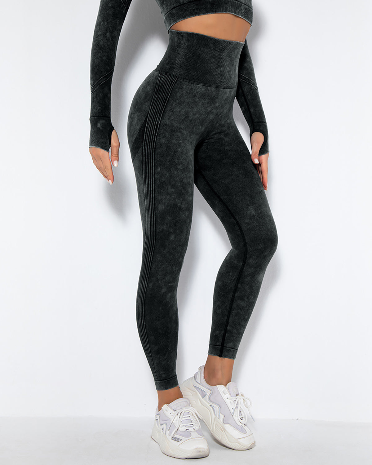 Nahtlose Leggings Idalyne - Schwarz