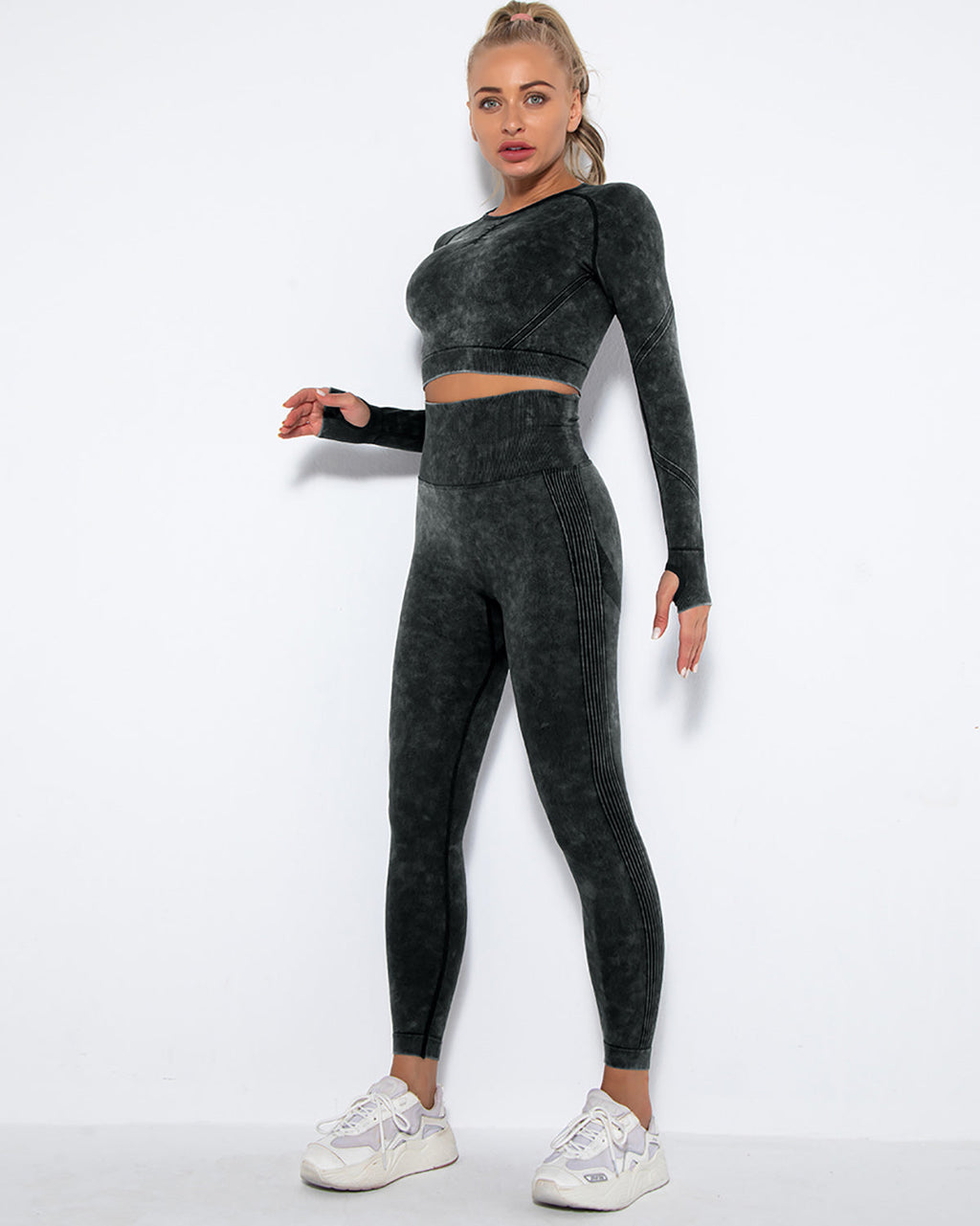 Nahtlose Leggings Idalyne - Schwarz