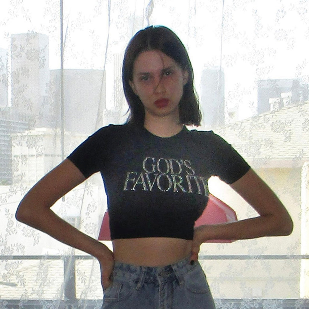 “God’S Favorite” Rhinestone Bedazzled Baby Tee