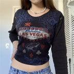 “Welcome To Las Vegas” Y2K Bedazzled Top