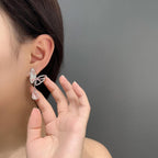 Rhinestone Irregular Butterfly Pendant Earrings