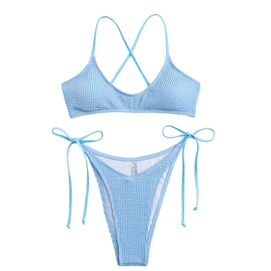 Costume da bagno bikini imbottito con lacci e struttura solida
