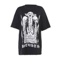 Short sleeve crewneck abstract contrast top