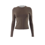 Crewneck solid long sleeve top
