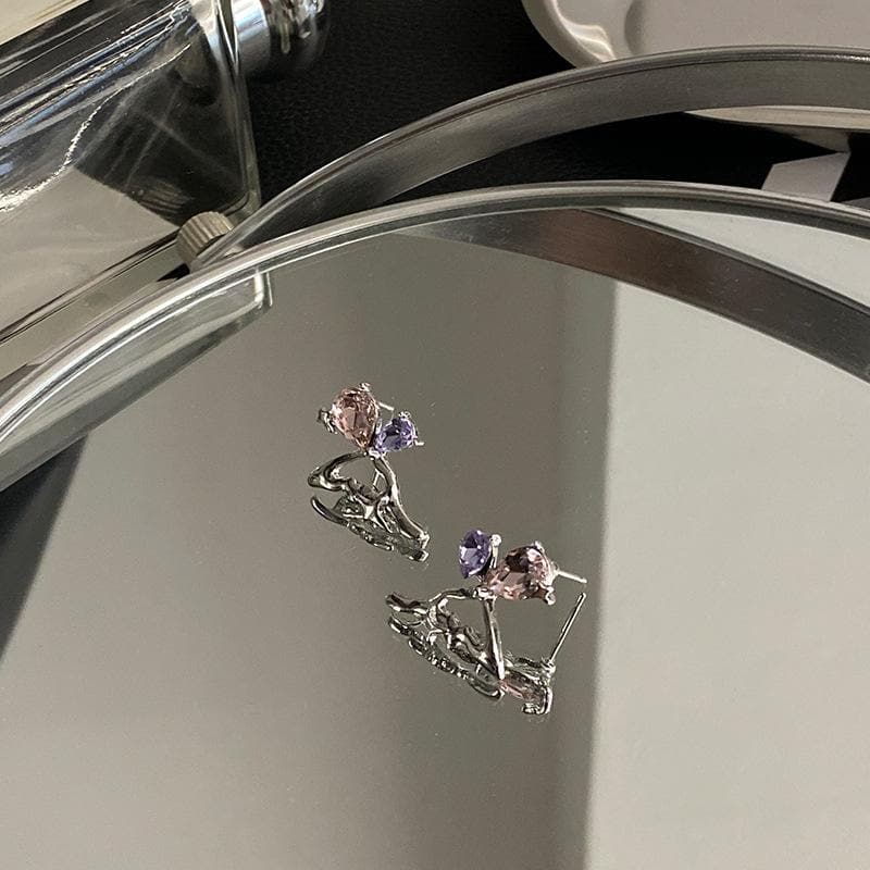 Stone Multicolor Butterfly Earrings