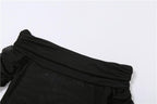 Sheer mesh see through long sleeve off shoulder ruched crop top