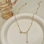 Flower Pendant Pearl Necklace