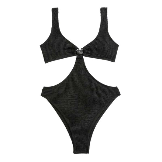 Costume da bagno intero con anello a O e struttura traforata