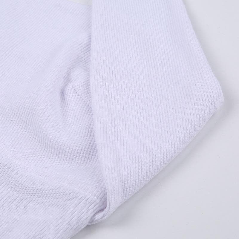 Top corto a coste con incrocio frontale, senza schienale e con scollo all'americana - Saldi finali 
