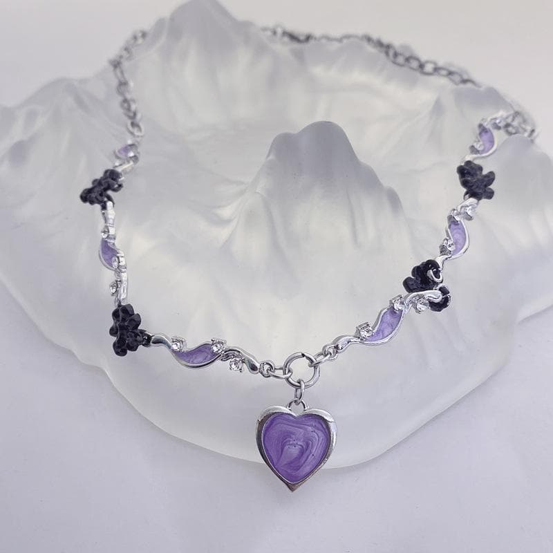 Heart Pendant Multicolor Necklace