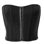 Top corto a tubino con bottoni e corsetto senza schienale 