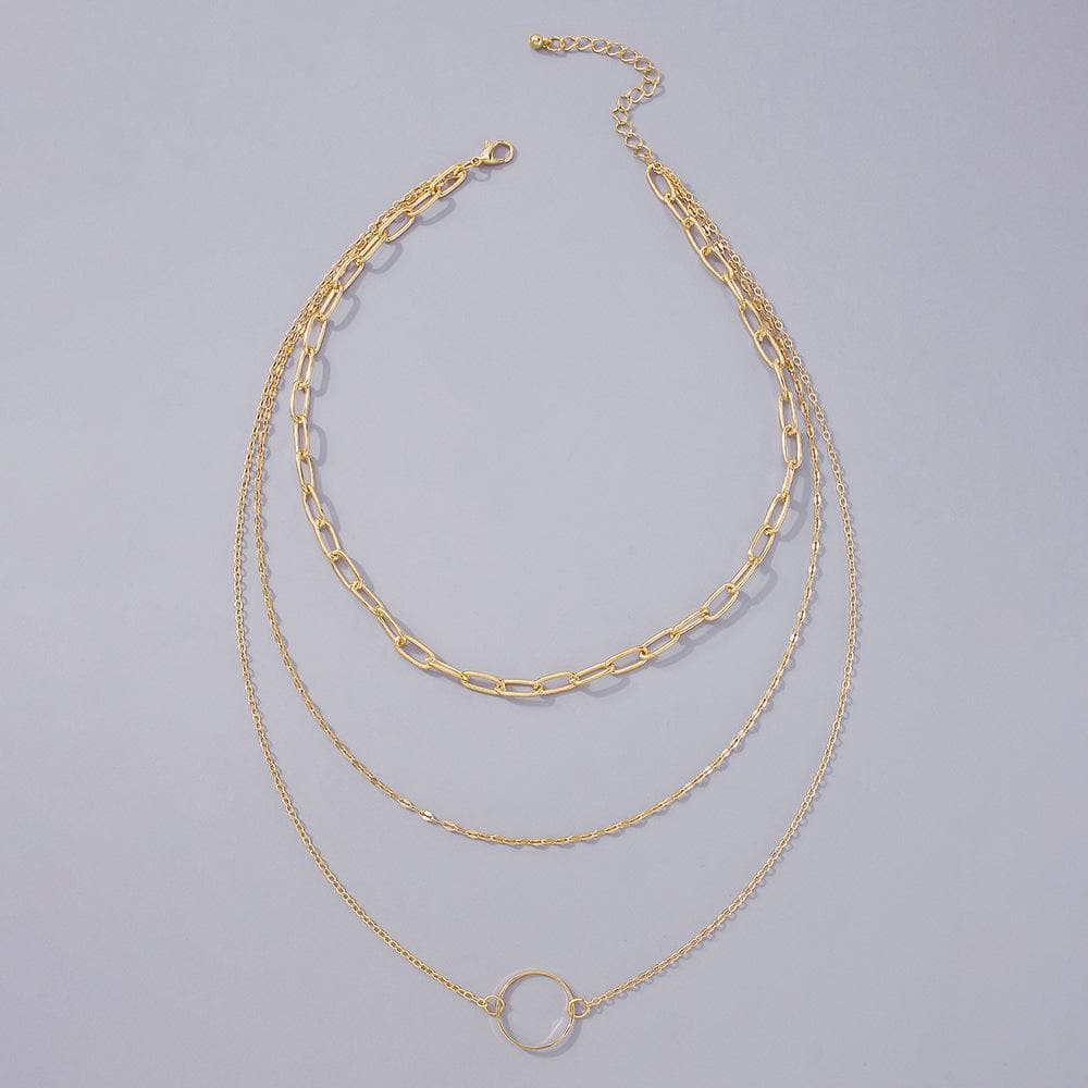 O Ring Layered Choker Necklace