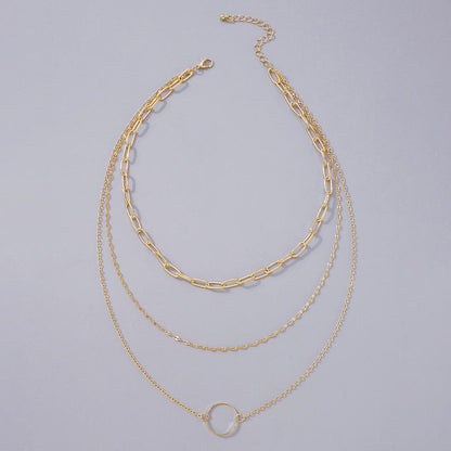 O Ring Layered Choker Necklace