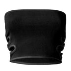 Hollow out backless solid ribbed tube crop top