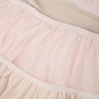 Ruched ruffle contrast patchwork mesh mini skirt
