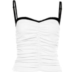 Ruched backless contrast patchwork cami top