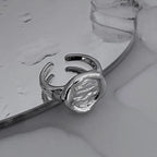 Gerüschter, massiver offener Ring 