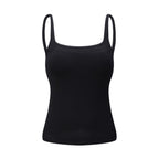 Ribbed solid u neck backless sleeveless top