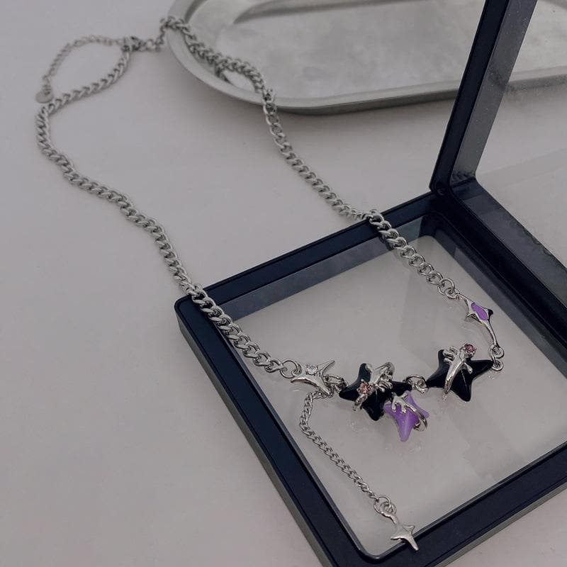 Star Pendant Irregular Multicolor Necklace