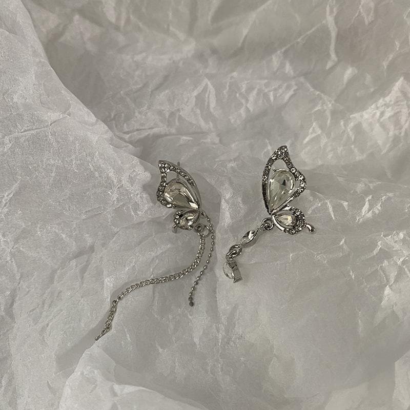 Stone Pendant Butterfly Irregular Earrings