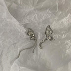 Stone Pendant Butterfly Irregular Earrings