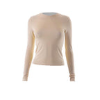 Crewneck solid long sleeve top