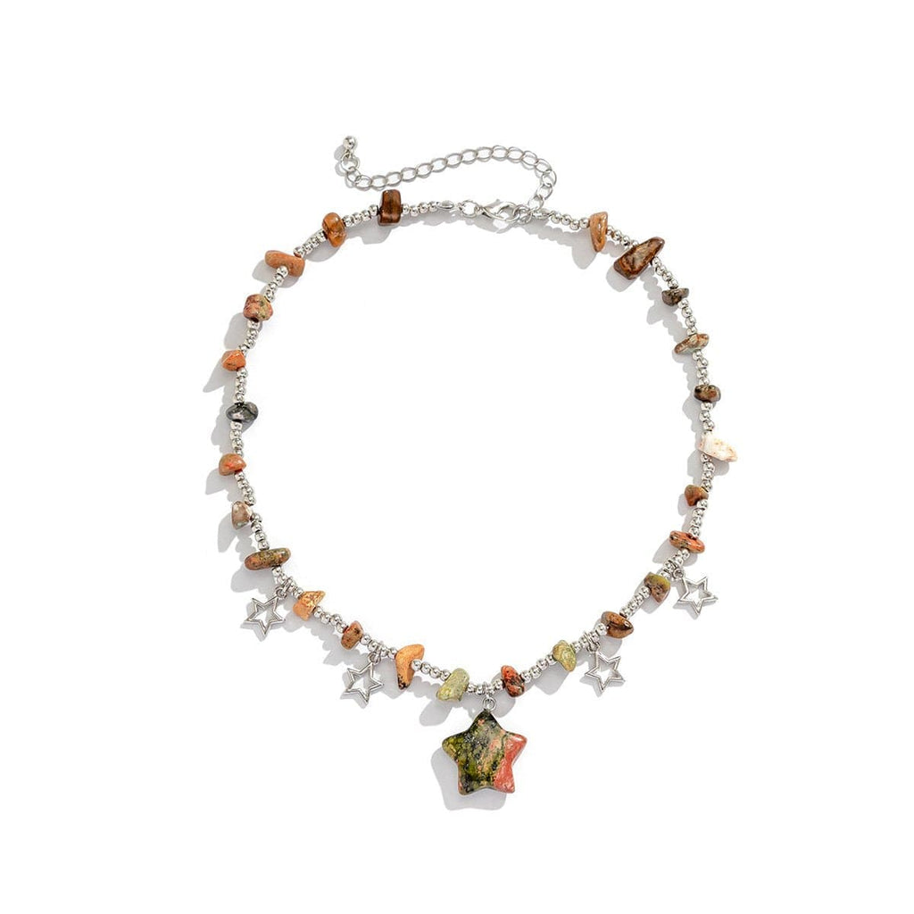 Star Stone Beaded Choker Necklace