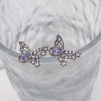 Butterfly Pendant Stone Rhinestone Earrings