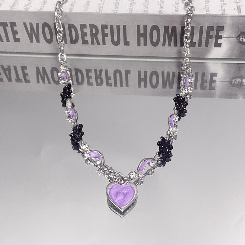 Heart Pendant Multicolor Necklace
