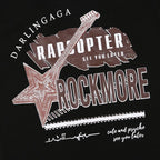 Top senza maniche con scollo a U e motivo "ROCKMORE" a coste 