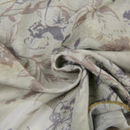 Top corto con scollo a V e orlo in pizzo con stampa floreale in rete trasparente 
