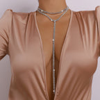Rhinestone Layered Choker Necklace