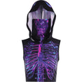 Hoodie abstract contrast sleeveless crop top