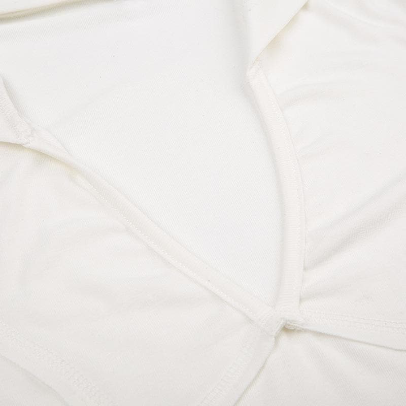Long sleeve v neck stitch hoodie solid crop top