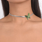 Butterfly Pendant Choker Necklace