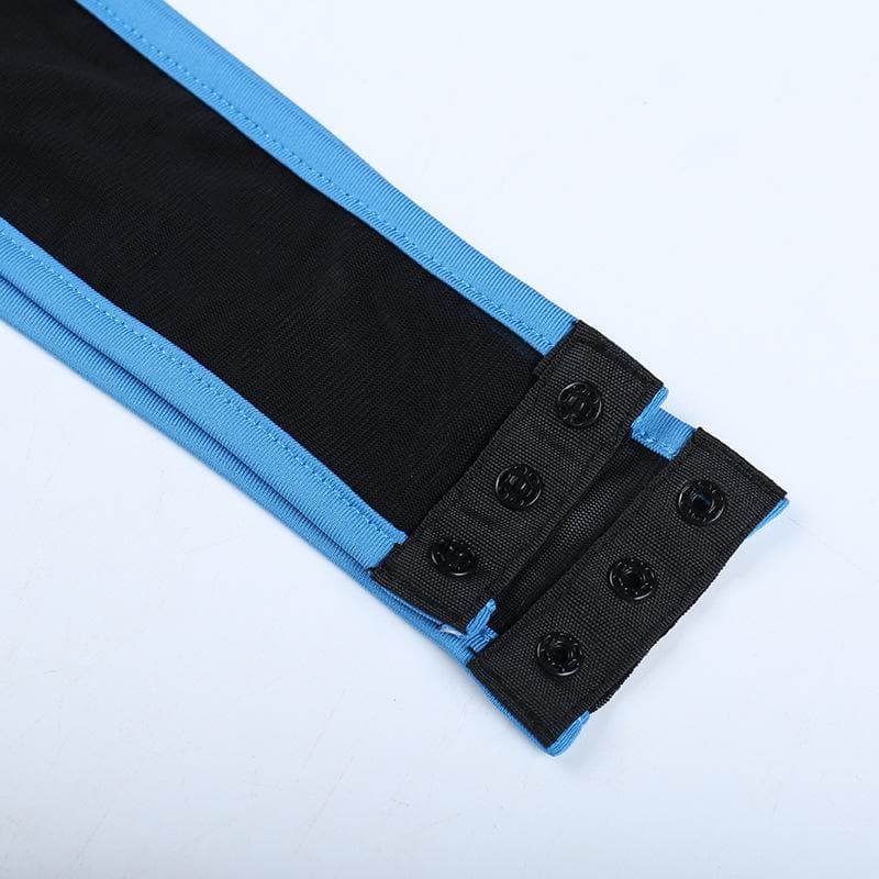 Body senza schienale con scollo a U e rete trasparente a contrasto 