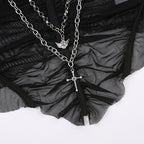 Metal chain mesh patchwork ruched cami crop top