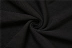 Gerippter, rückenfreier, einfarbiger Camisole-Jumpsuit mit V-Ausschnitt 