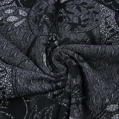 Ärmelloses Maxikleid mit geschlitztem Wasserfallausschnitt und kontrastierenden Rüschen aus Netzstoff 