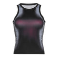 Sleeveless round neck contrast print top