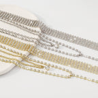 Layered Rhinestone 2 Pcs Choker Necklace