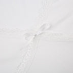 Short sleeve v neck ribbed lace hem solid crop top