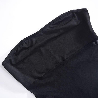Ärmelloser, rückenfreier Tube-Bodysuit aus festem Netzstoff 