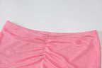 Completo gonna lunga con scollo quadrato, spalline sottili arricciate e schiena scoperta