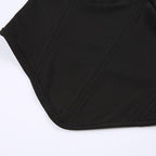 Top corto senza maniche con scollo a V e anello a O, senza schienale e corsetto