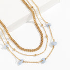 3-teilige Taillenkette mit Steinperlen 