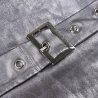 Halter metallic button backless metal chain crop top