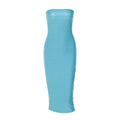 Beaded solid backless sleeveless tube midi dress