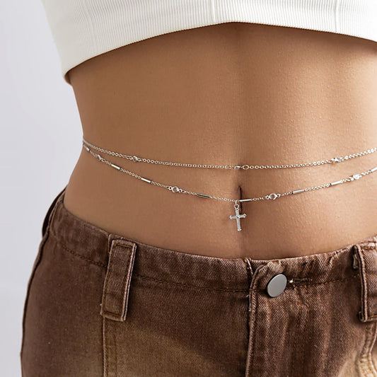 Kreuzanhänger 2 Stück Taillenkette 