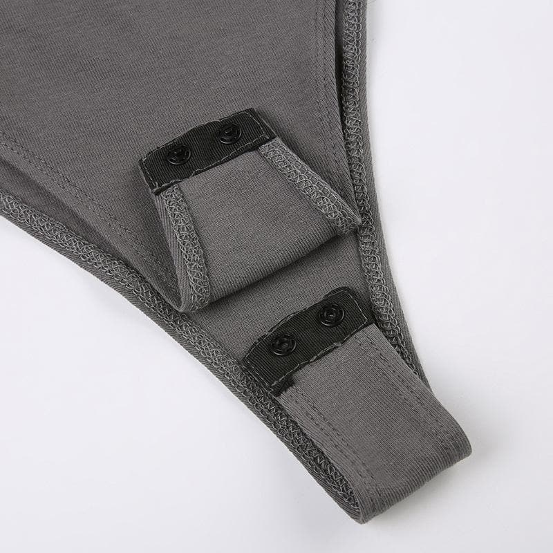 Halter self tie ruched backless "5" embroidery contrast bodysuit